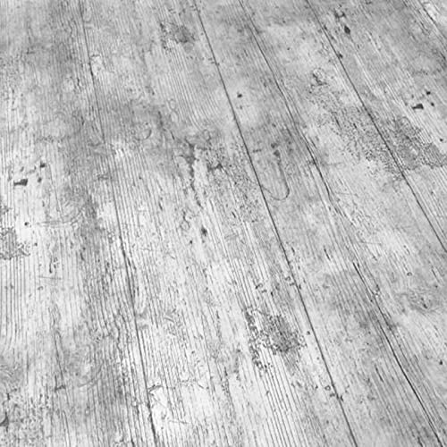 QPC Direct Wooden Plank Rustic Wood Effect Print PVC Oilcloth Table Cover Vinyl Tablecloth, Grey (140 x 200cm)