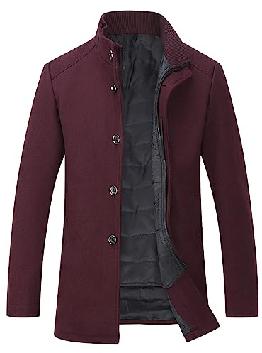 YOUTHUP Cappotto Uomo Lana Invernale Vestibilità Regolare per Lavoro | Tessuto caldo e confortevole, design classico elegante per ufficio e uscite invernali