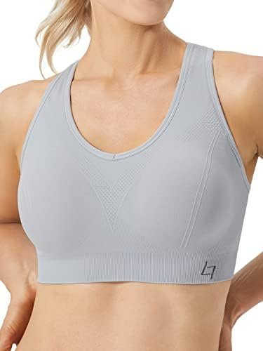 FITTIN Racerback Sports Bras for Women - Padded Seamless High Impact Support for Yoga Gym Workout Fitness XL