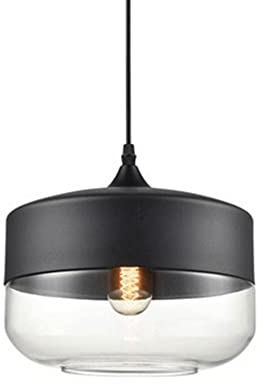 HWSY Modern Ceiling Pendant Light Clear Glass Dome Lampshade Black Metal Hanging Droplight Nordic Art Deco Chandelier For Kitchen Island Hallway Loft Bar Coffee Shop Club Interesting