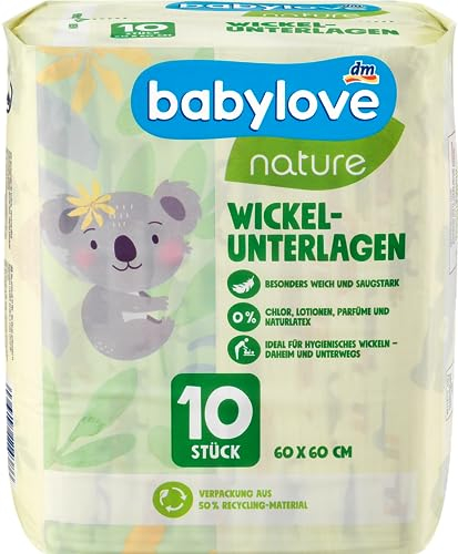 Babylove Feuchttücher und co (6x 10 Stück, Nature Wickelunterlagen)