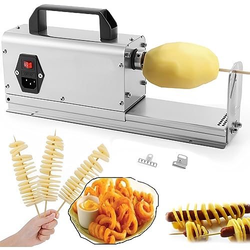 Kommerzielle Maschine, elektrischer Tornado-Kartoffelschneider, 3-in-1-automatischer Tornado-Gemüseschneider für hausgemachte Kartoffelchips, kommerzielle Spiralkartoffelschneidema