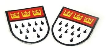 Bügelbilder Applikation verschiedene Motive Köln Karneval Fasching (Wappen 2erSet 4x4,5cm)