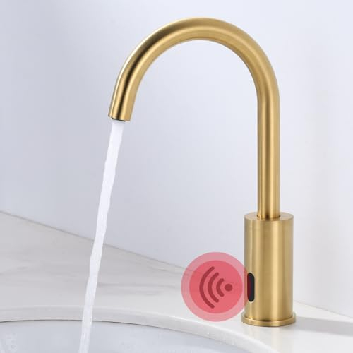iVIGA Sensore rubinetto：Sensore infrarosso rubinetto bagno per rubinetto bagno automatico con scatola di controllo miscelatore temperatura, oro