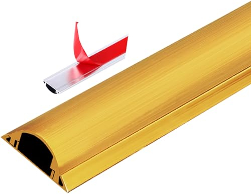 Kabelkanal Drahtverhinderer Für Tv An Der Wand, Aluminium-Legierung Trunking/ Halbrunde Kabelabdeckung Für Klassenzimmer Schlafzimmer Wohnbereich Verhindern Sie Kabelfehler ( Size : Gold-No.3-W-28mm(1