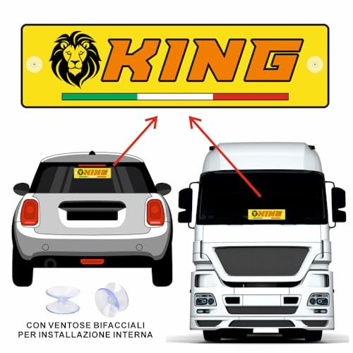 GFD Targa Espositiva per Camion e Auto con Foto, Nome e Frase, Alluminio Rigido e Sistema di Fissaggio a Ventosa - per Abbellire Macchina o Tir - Dimensioni 36x11cm,48x11cm o 20x40cm (36x11 cm)