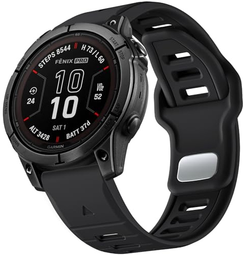 Negatta Armband Kompatibel mit Garmin Fenix 7X/Fenix 7X Pro/Fenix 6X Pro/Fenix 6X/Fenix 5X Plus/Fenix 5X/Fenix 3/3 HR, 26mm Quick Fit Silikon Armband für Garmin Epix Pro 51mm/Instinct 2X Solar