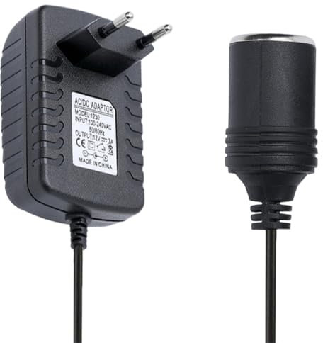 MILIWAN Alimentatore AC a DC Adattatore 100V - 240V a 12V Con Presa Sigaretta Accendisigari Trasformatore Convertitore 12V/3A 36W per Dispositivi Auto Come Telecamere, Aspirapolvere, e Compressore Ecc