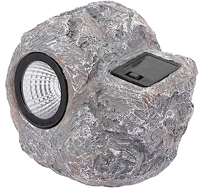 TINEASUR Farola Solar Para Jardín Lámpara De Piedra Artificial Luces Exteriores Solares