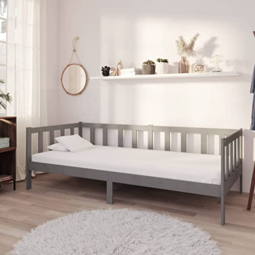 Buzaza Tagesbett Bettgestell Sofa Betten Tagesbetten Daybed Bed Frame Betten Grau Kiefer Massivholz 90x200 cm - 806942
