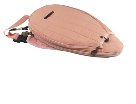 Schläger-Crossbody-Tasche, entworfen für Tennisspieler, bequemer Schultergurt, robuste Polyester-Konstruktion, Verwendung, speichert Tennis, Badminton, Pickleball-Schläger (Rosa)