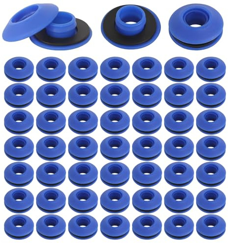 POPAPIE Lot de 50 œillets en plastique bleu pour bâche - Universels - 27 x 27 x 10 mm - Résistant aux intempéries - PP - Imperméables - Pour camping, pique-nique, urgence