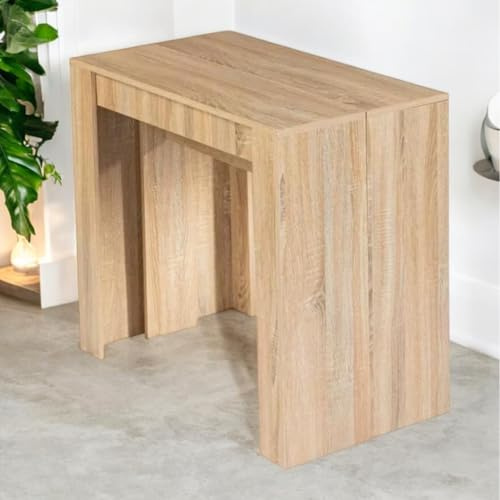 CONCEPT USINE Table Console Extensible BELLI Bois 8 Places 235 cm | Extension incluse, revêtement PVC, connecteurs fournis, salle à manger