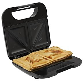 PIFCO 750W Non-Stick Sandwich Maker - Compact Electric Sandwich Toaster with Cool-Touch Handle, Skid-Resistant Feet, and Ready Light, Easy to Clean, Ideal for Home, Dorm Rooms, and Quick Snacks