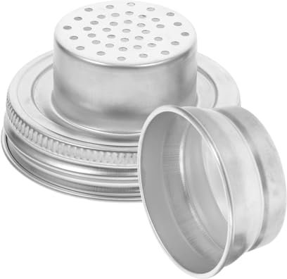 TOPBATHY Seasoning Jar Lid Stainless Steel Shaker Lids for Regular Mouth Jar for Flour Shaker