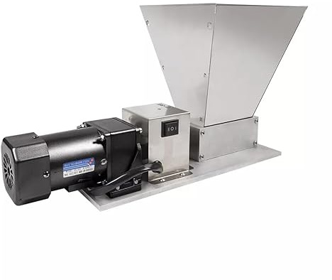 Electric Grain Mill Multifunction 2 Roller Manual Grain Crusher Geared Roller Mill Barley Grinder Malt Crusher with Hopper, Adjustable Malt Mill Home Brewer Scrap Mill Crusher