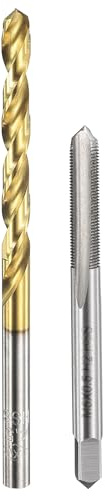 QUARKZMAN Gewindebohrer Set, M5 x 0,5 Metrisches Gerades Flöten Gewindebohrer & 4,5mm Spiralbohrer, Unbeschichtet/Titanbeschichtet HSS 6542 Maschinengewindebohrer Set