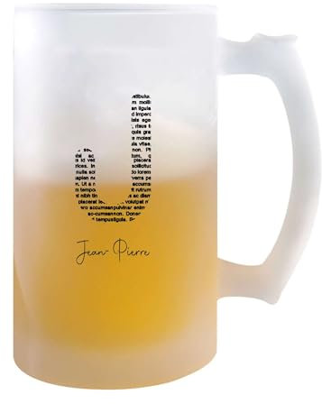Planetee Verre à Bière Jean-Pierre Lettre Littérature | Chope de Bière Pinte | Idée Cadeau Prénom Livre Lecture Anniversaire Papa Collègue Départ Retraite Noël