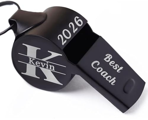 EDSG Personalised Whistles for Coach Personalised Thank You Teacher Gifts Engraved Sports Whistle with Lanyard for Teachers Coachers Referees Loud Whistle Thank You Gifts