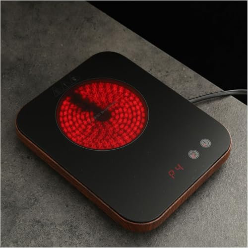 Wsexyy Hob a Induzione Elettrica, Cottura a Induzione Singola 27 Mm Sottile con Sensore Touchscreen LCD, Timer, Risparmio di Energia a Temperatura Costante, per Bollire L'acqua, Preparare tè E caffè