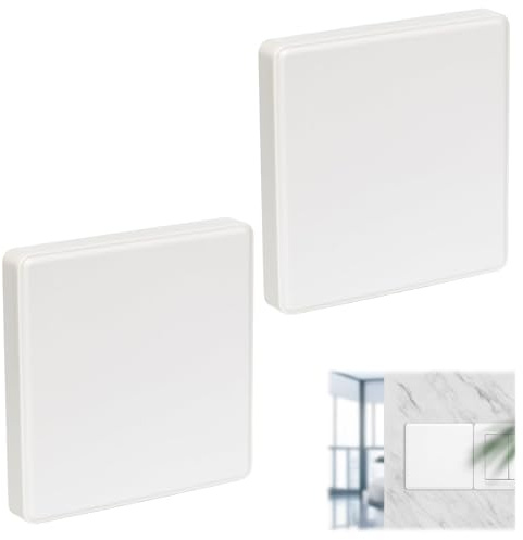 Cache Prise Trou Murale Compteur Electrique, 2 Pcs Plaques d'obturation Prise en Métal 86x86mm, Cache Trou Prises pour Prises Electriques Support Caché Encastré de Rectangulaires