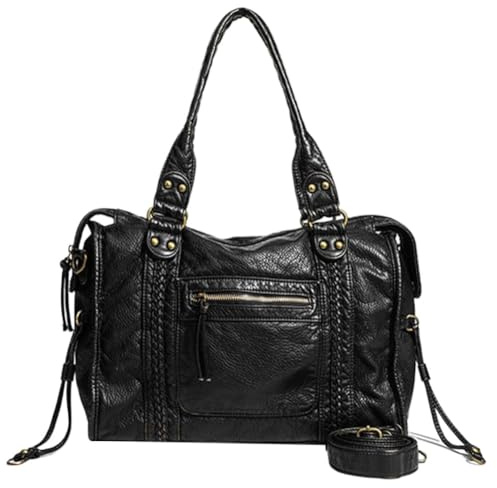 Dujuanus Vintage City Bag Damen PU Leder Handtasche im y2k-Design - Damen Schultertasche Leder Umhängetasche Hobo-Taschen Damenhandtasche