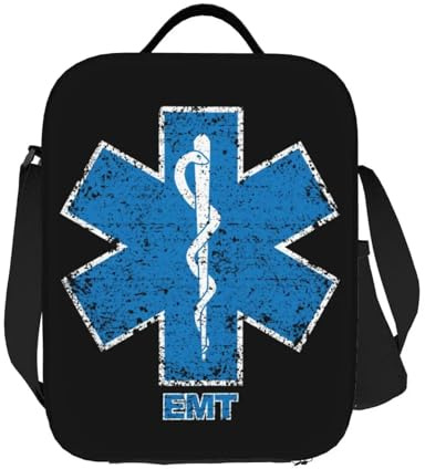 TFDGDGH Custom EMT Star of Life Insulated Lunch Bag for Outdoor Picnic Paramedic Medic Ambulance Thermal Cooler Bento Box Women Children