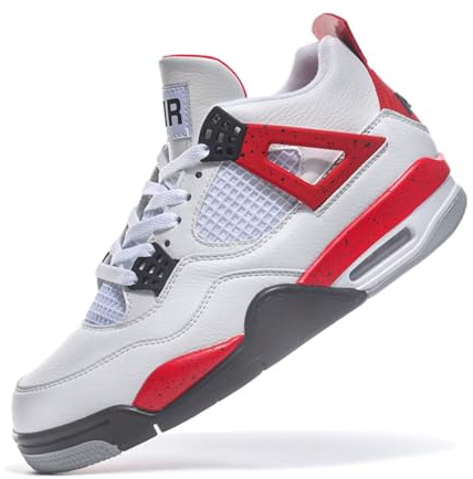 Amsion Hombre y Mujer Air 4 Retro clásicos de Baloncesto, para niños, Informales, para Patinar, Ligeros, Antideslizantes, para el Trabajo, Correr, Caminar