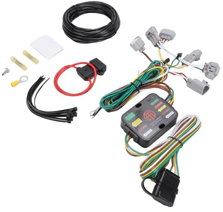 Zerodis Accesorios para Remolque Kit de Arnés Construcción de Caucho Metálico Fácil Instalación para 2016-2023 Conector de Remolque Lateral del Vehículo Cableado de de 4 Pines