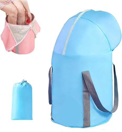 Collapsible Foot Soaking Tub Full Leg Bath Basin - Portable Foldable Ice Bucket for Outdoor Recovery Cold Plunge Therapy Travel Spa(Blue)