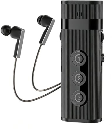 Plyisty Tonverstärker-Ohrhörer, Hörunterstützungsgerät mit Geräuschunterdrückung, Wiederaufladbar für Fernsehen und Gespräche, 30 Fuß Reichweite (BLACK)