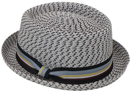 HEYANN Sommer Strohhut Pork Pie Hut, Leichter Fedora-Trilby aus Papierstroh mit kurzer Krempe Sonnenschutz für Herren für den Strandurlaub (58–60cm)