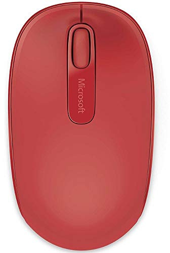 Microsoft Wireless Mobile Mouse 1850 (Maus, rot, kabellos, für Rechts- und Linkshänder geeignet)