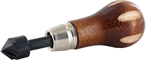 Famag 3533116 - Avellanador de mano (16 mm de diámetro, con mango de madera, para madera maciza y materiales de placa, material WS, 5 filamentos, avellanador de 90°)