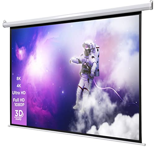 celexon Basic Motor-Leinwand 135 | 240x240 cm 1:1 | elektrische Full-HD 4K Beamer-Leinwand für Heimkino oder Büro-Präsentationen | geeigent zur Deckenmontage oder Wandmontage | inkl. Fernbedienung