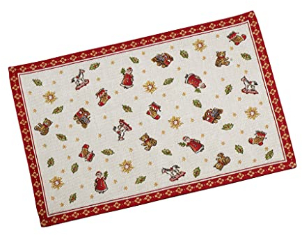 Villeroy & Boch – Toy's Delight Platzset Rot und Weiß, Waschmaschinengeeignet, Weihnachtsdeko, Gobelin Tischset, Platzdeckchen Weihnachten, Weihnachtsdekoration, Baumwolle,Polyester