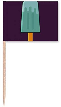 Bandera de palillo de helado azul verde para decoración de fiesta