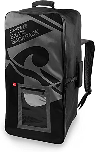 Cressi Unisex-Adult Exa Backpack - Zahnradrucksack aus starkem Polyester / PVC-Verbundstoff, langlebig, schwarz, 120 L