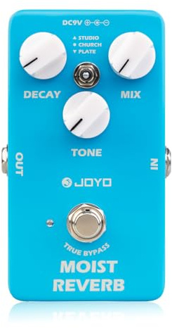 JOYO Reverb-effektpedal digital gitarrpedal med 3 reverb-effekter (studio, kyrka, platta) för elgitarr - True Bypass (MOIST JF-20)