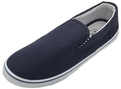 GladRags Mens Slip on Canvas Summer Shoes, Pumps, Trainers, Navy Blue, Size 9