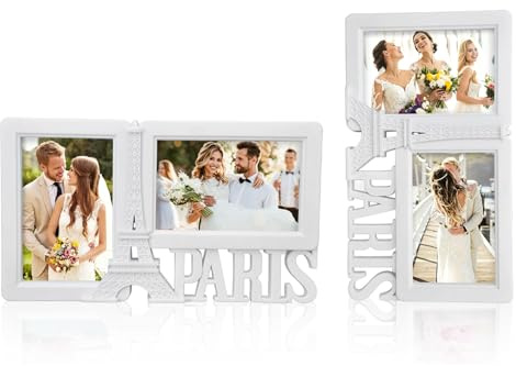 OUKENS Fotorahmen, 2 x Home Dekorativer Bilderrahmen, 10x15cm Rechteckiger Bilderrahmen mit Eiffelturm Fotos für Home Office Tischplatten Dekorative
