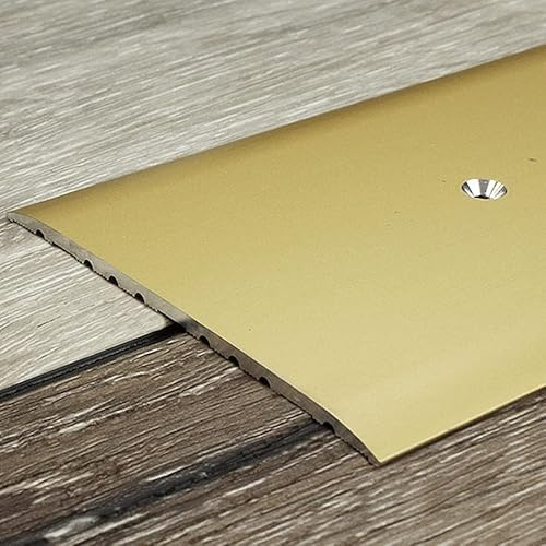 PROVISTON | Übergangsprofil | Aluminium eloxiert | Goldfarbig | Breite 80 mm | Höhe 3.5 mm | Länge 1000 mm | Seitlich Gebohrt | Übergangsschiene | Übergangsleiste | Abdeckleiste | 1 Stück