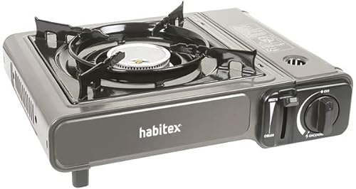 FYSHOP. Cocina Portatil Habitex camping camper 1. Hornillo con Potencia: 2,2 kW. Cocina portatil 1 fuego Medidas: 34,3 x 28,4 x h.11,3 cm.