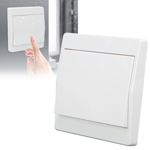 Interrupteur D'éclairage sans Fil 86 Interrupteur à Bascule 433 MHz Télécommande Auto-alimentée Interrupteur Mural sans Pile Blanc Télécommande Durable Convient pour la Maison Hôtel Bureau