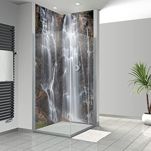 WANDFREUDE individuelle Duschrückwand Aluverbundplatte auf Maß (2 Stück - Norwegen - Seidenmatt) – Dusche Wandverkleidung Duschwandverkleidung Duschrückwände