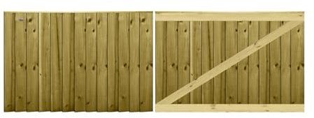 Premier Garden Supplies PGS Feather Edge Semi-Braced Capped Flat Top Made to Measure Driveway Gates Measurements Height <3ft (90cm) x Width: 244cm - 274cm