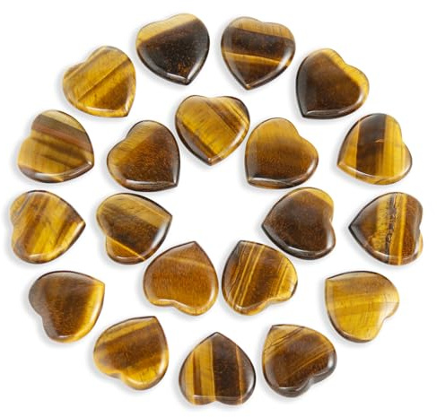 Namzi 20 förpackningar med tumlade polerade naturliga tigerögonkristaller Hjärtstenar, kristaller och helande stenar Kvartsbulk för Wicca, Reiki, Healing Energy, Chakrastenar, Witchcraft Supplies