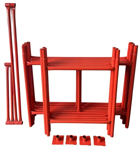 HILL TOP FABRICATIONS CO (1998) LTD - Scaffolding Tower 5 Meters (16'6) Working Height 4x2'6 Base Size. Steel & Polyester Powder Coated (PPC) Safety Orange for A High Quality Durable Finish.