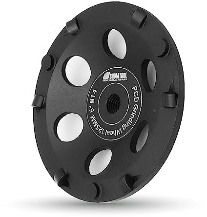SHDIATOOL Roue PCD 125mm pour enlever la colle époxy, la peinture mastic et les revêtements de sol en béton Filetage M14