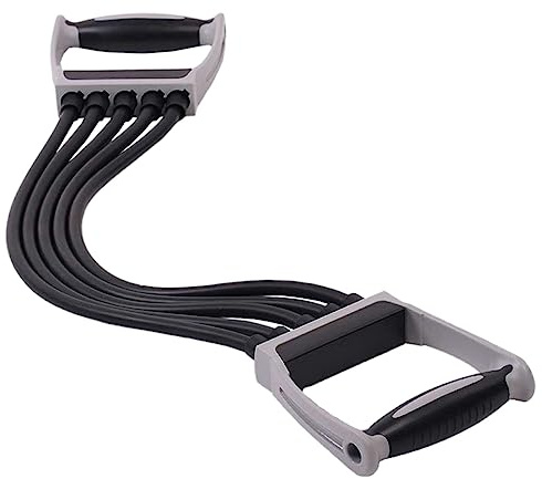 HONMEET Brust Expander Fitness Feder-Brusttrainer Mit Latexschlauch 30 Einstellbaren Zugstufen Pro Schlauch Ergonomischen Griffen Für Brust Arme Schultern Und Oberen Rücken